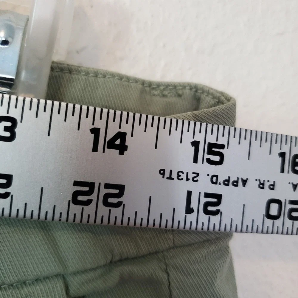 Frank & Eileen Wicklow Italian Cotton Chino Pants Green Size 6 Cropped Raw Hem - Picture 10 of 16